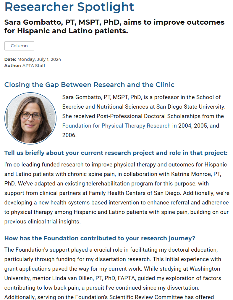 Saras Google Scholar page