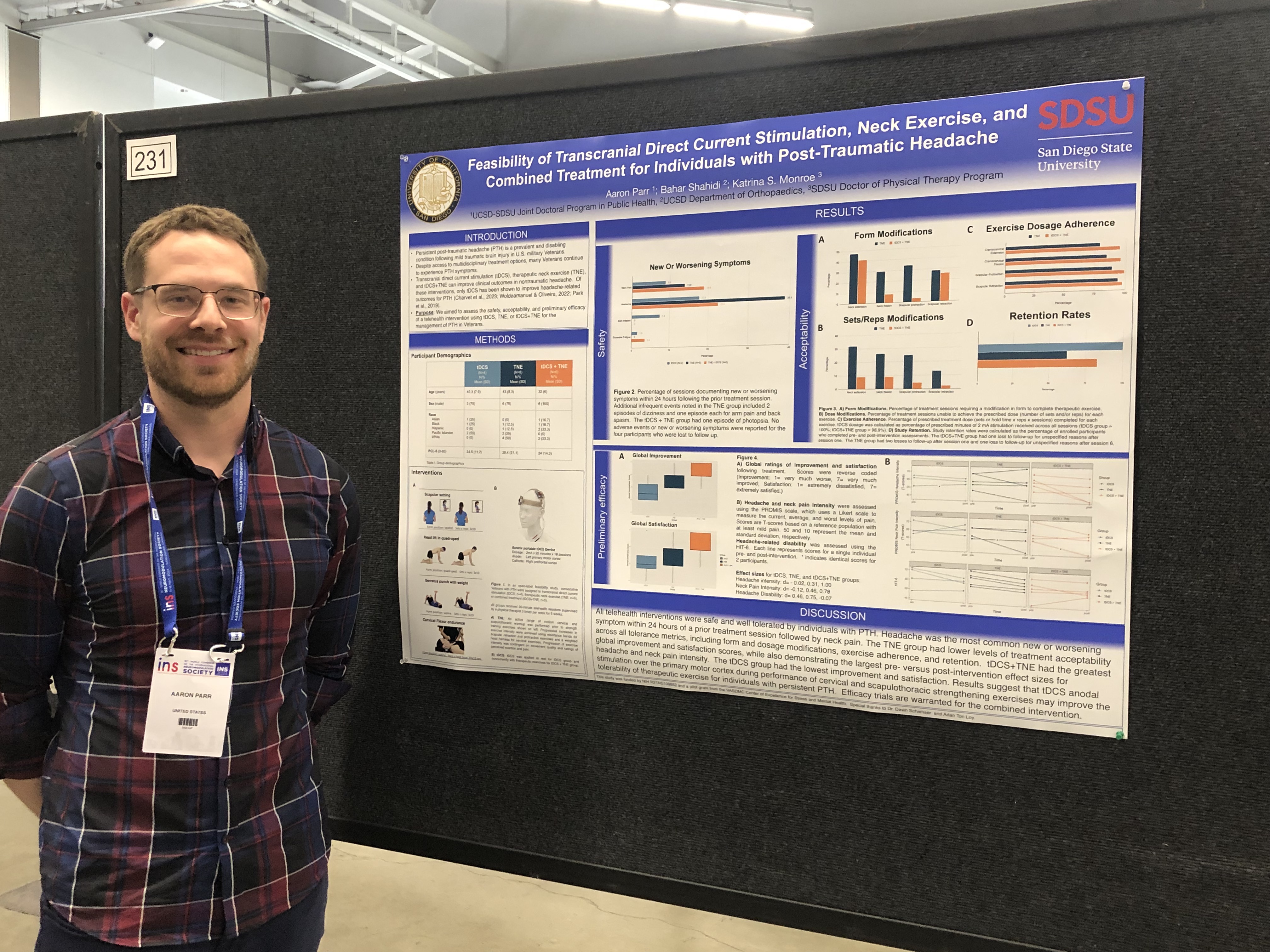 Aaron with poster